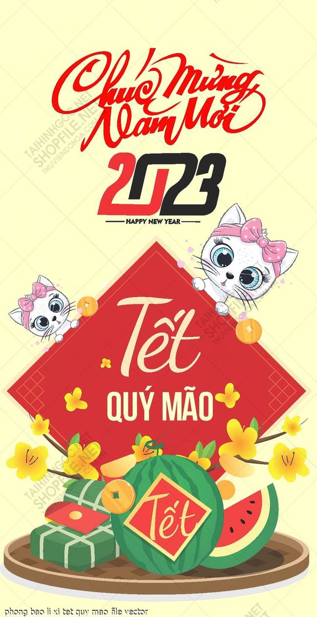 phong bao li xi tet quy mao file vector